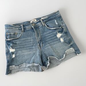 Kensie Shorts Womens 6/28 Blue‎ Light Wash Cut Off Vintage Luxe Casual High Rise
